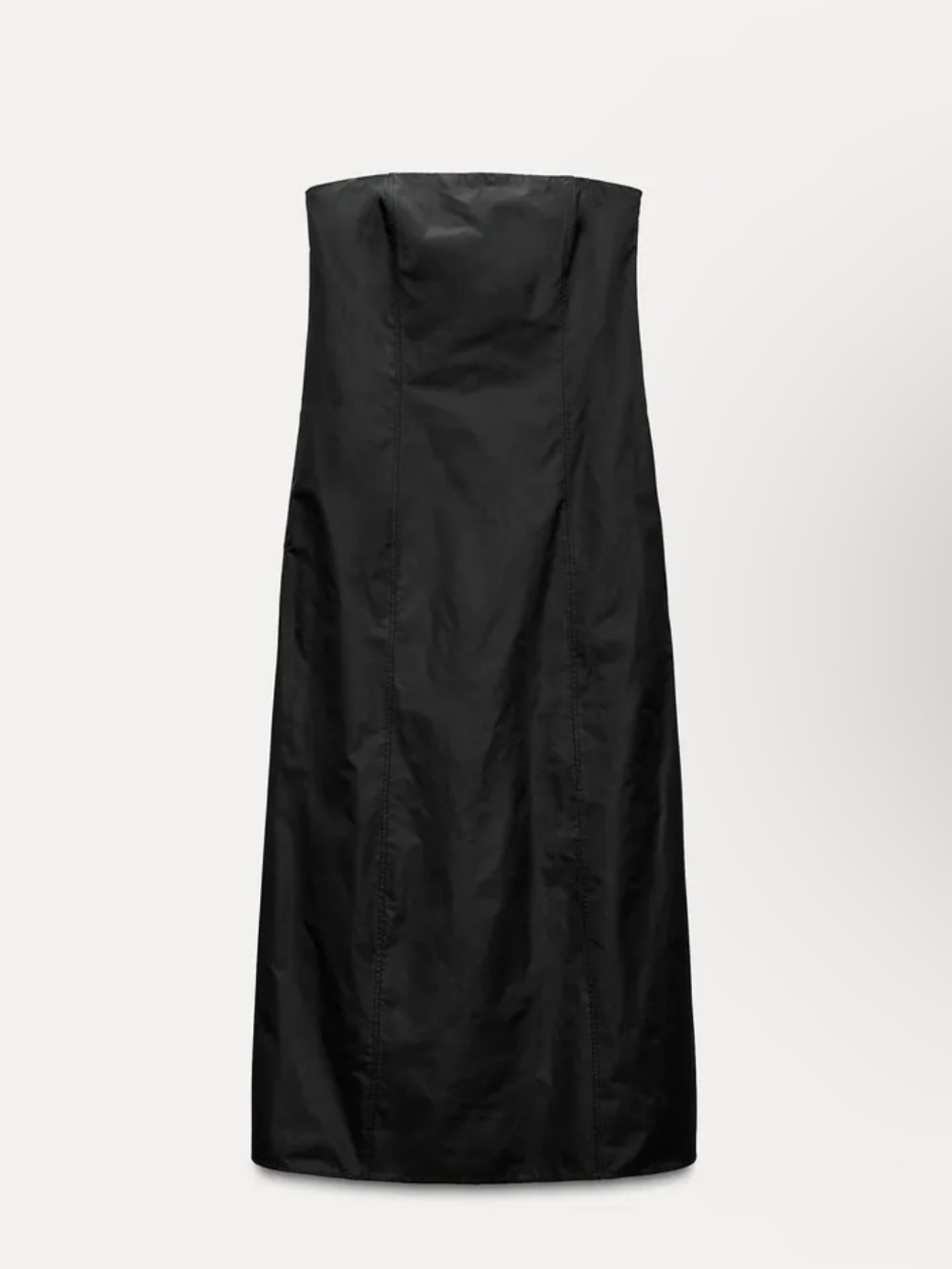 Strapless Black A-Line Evening Dress